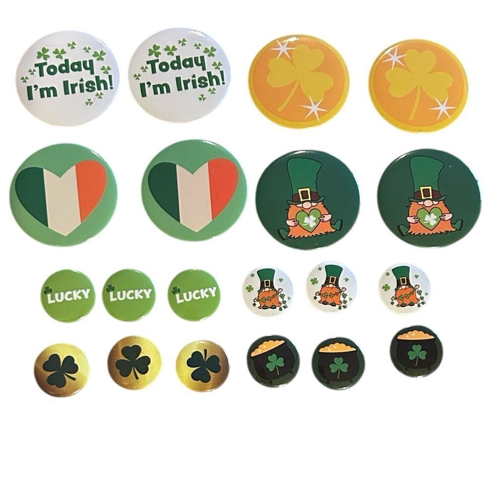 20 Piece St. Patrick's Day Button Bundle